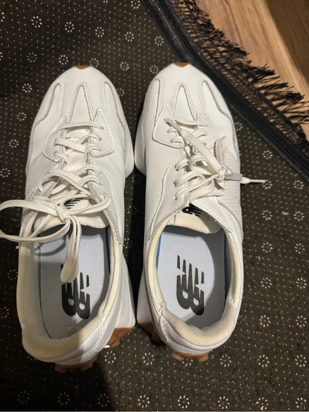 New Balance Women's White Sneakers with Gum Soles